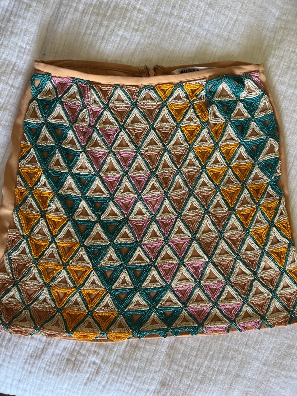 NWT Anthropologie Beaded Geometric Mini Skirt - Size 4